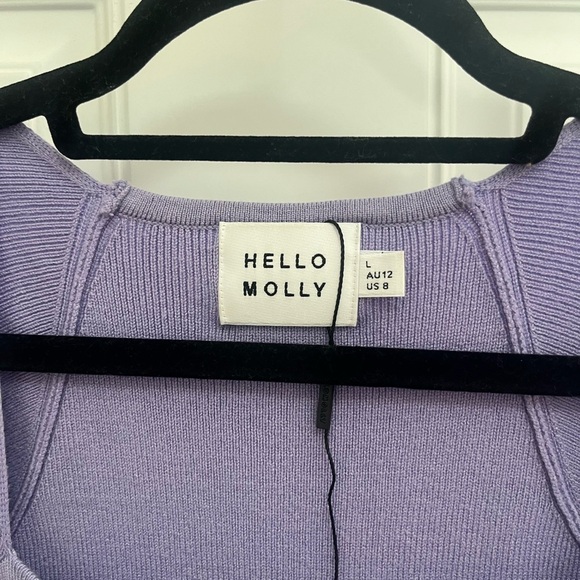 HELLO MOLLY purple knit tank bodycon dress size large - Picture 3 of 4